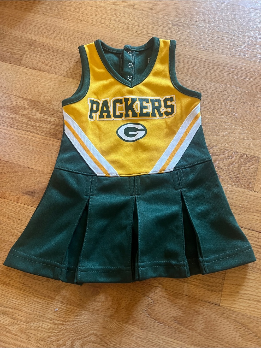 12mo girls baby Green Bay Packers Yellow & Green Cheer Dress